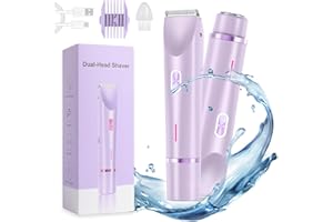 BSMAX Glow Aura Womens Shaver, Glow Aura Electric Razor,Glow Aura Dual Headed Shaver 2 in 1,Glow Aura Bikini Shaver,Glow Shave Womens Body Shaver(Purple)