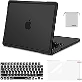 MOSISO Compatible with MacBook Pro 14 inch Case 2026-2021 M5 M4 M3 M2 M1 A3434 A3112 A3185 A3401 A2918 A2992 A2779 A2442,TPU Bumper Anti-Scratch Hard Case&Keyboard Skin&Screen Film&Pouch, Black