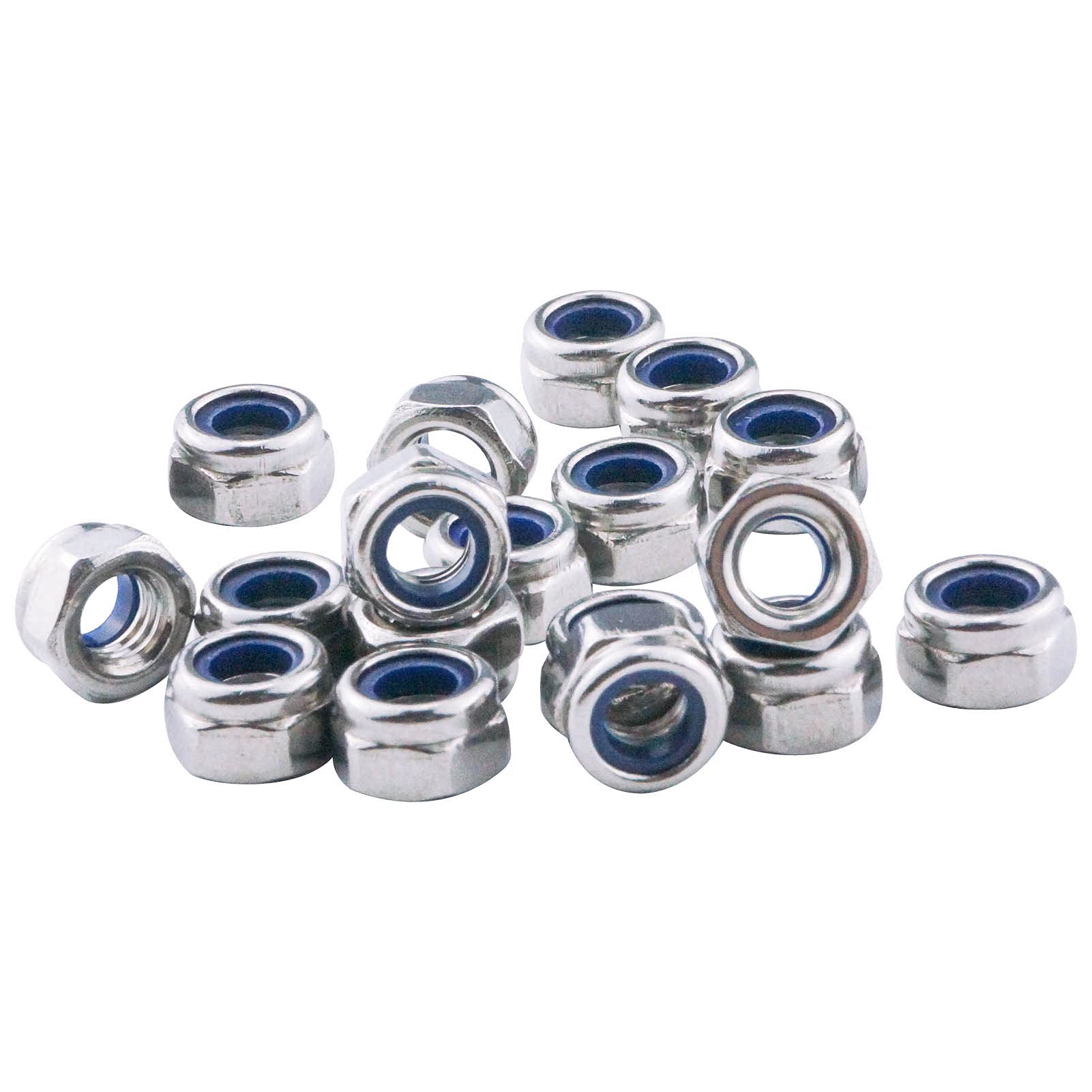 M5 Nyloc Nuts DIN 985 A2 304 Stainless Steel Hex Nuts, Nylon Insert Lock Nuts, Self-Locking Nut for Bolts & Screws,