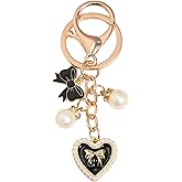 Angyape Bag Charms Purse Charms for Handbags Cute Heart Keychain Bow Pearl Accessories Car keyrings Summer Gifts for Women