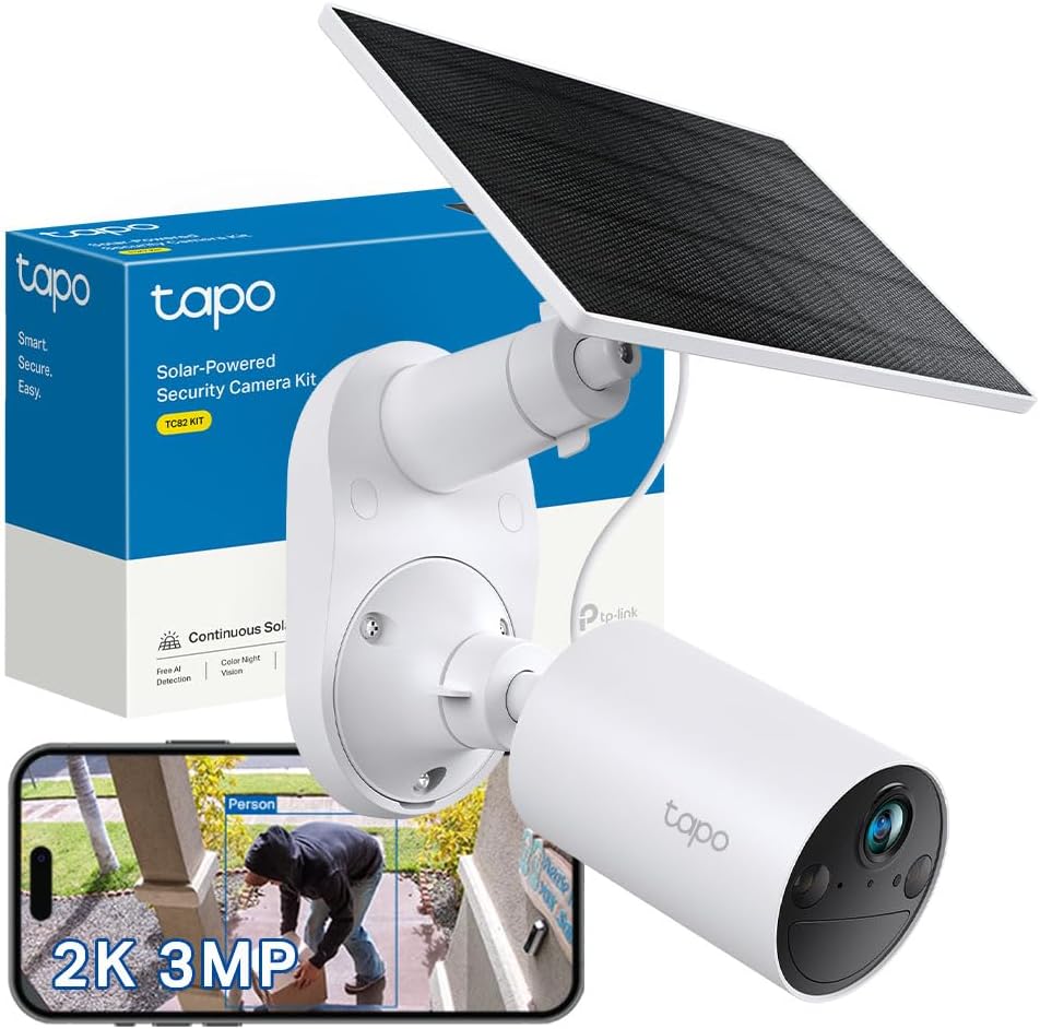 Tapo TC82 KIT 2K 3MP Battery Solar Camera Outdoor, Color Night Vision, No