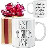 VLUG Best Neighbor Ever Farewell Mug Gift for Neighbors, New Home Housewarming Gift for Neighbors, Thank You Mug Gift for Neighbors Home Buyers Homeowner, Neighbors Moving Housewarming Mug Gift