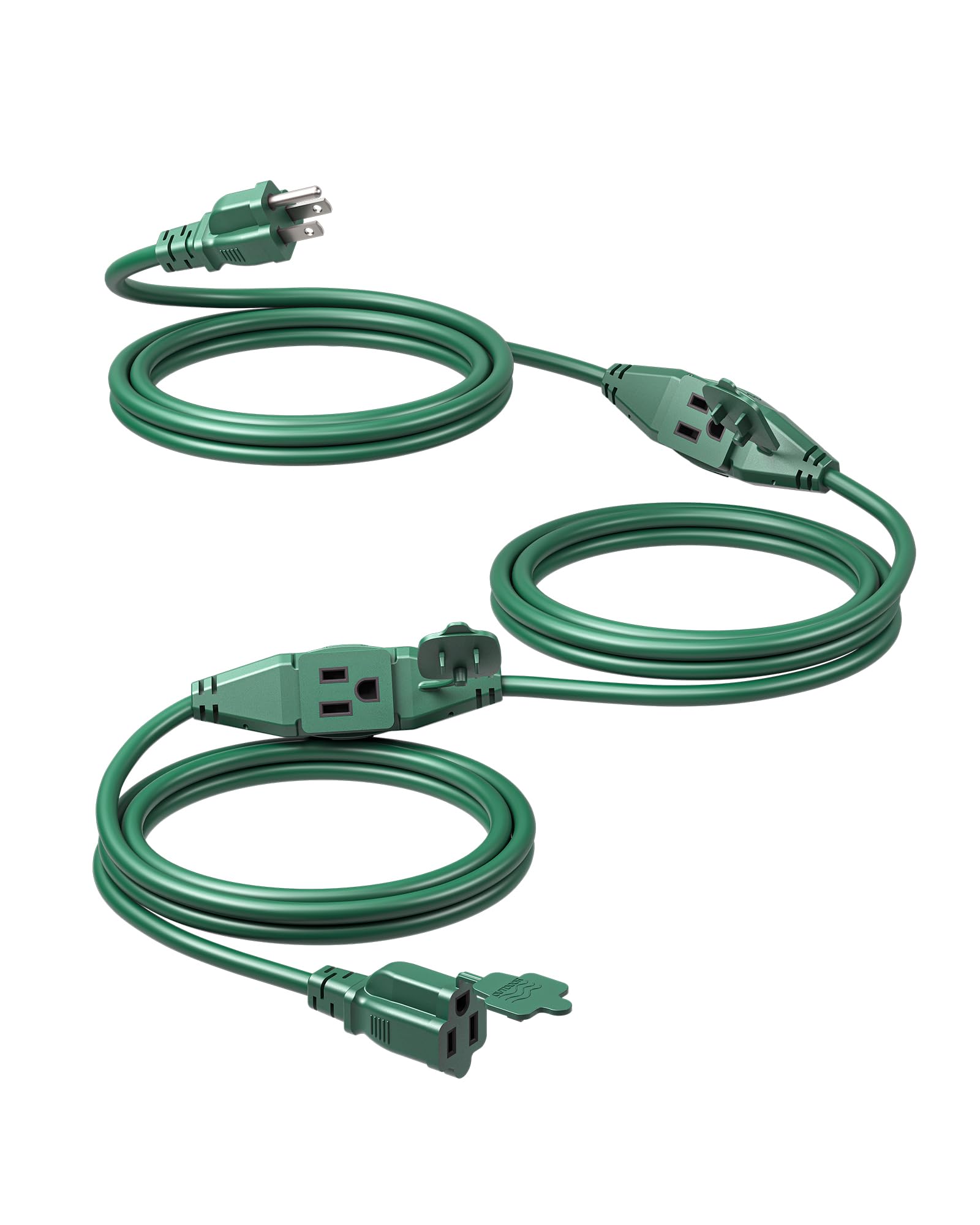 DEWENWILS 25Ft Outdoor Extension Cord, Evenly Spaced 3 Outlets Plugs ...