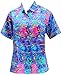 LA LEELA Hawaiian Shirt Blouses Button Down Women Relaxed Fit Short Sleeves Camp Multi