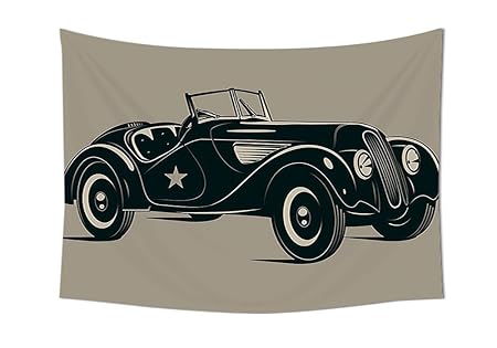 Cars Decor Tapestry Classic Fifties Italian Model Nostalgic Car