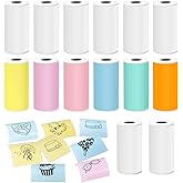 NLWELOA 14 Rolls 53mmx28mm Thermal Printer Paper, Mini Colorful Self-adhesive Label Printer Paper Compatible With Phomemo Memoking Mini Printer, Study Notes, Journal Photos(Multicolor)