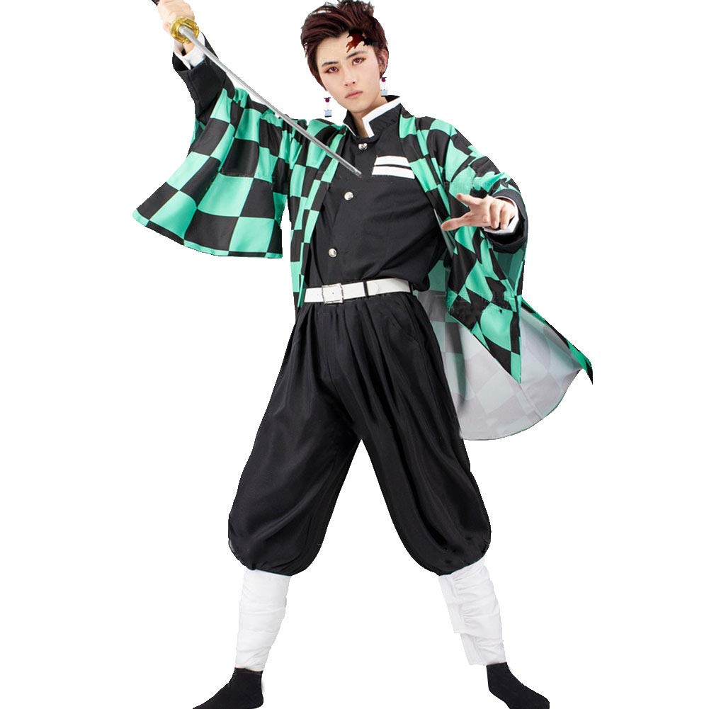 with Wig Demon Slayer Kamado Nezuko Tanjirou Agatsuma Zenitsu Tomioka Giyuu Japanese Anime Costume H