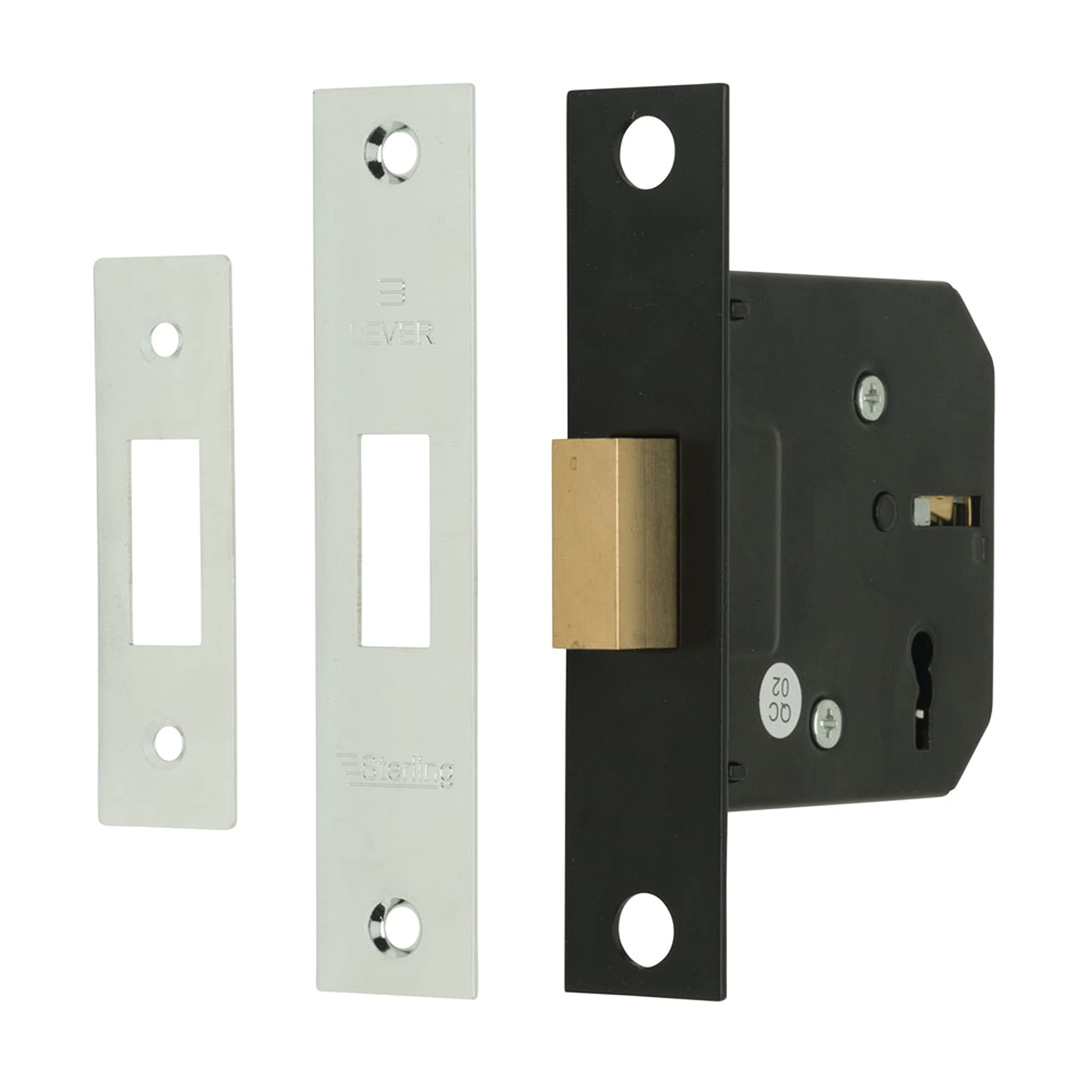 Sterling MLD330 3-inch/76mm 3-Lever Deadlock - Nickel