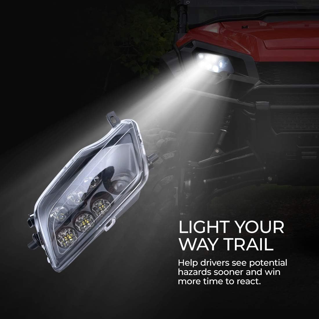 Pair BLACK LED HEADLIGHTS projector KIT For HONDA PIONEER 500 /700 1000