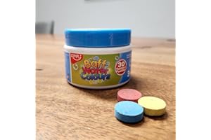 Zimpli Kids Baff Water Colours Tablets – 30-Pack Bath Colouring Tablets (Red, Blue, Yellow) – Safe, Biodegradable, Non-Staini