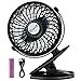 Clip on Fan, Searik Portable Battery Operated Fan Mini Personal Fan 360 Rotating Table Fan with 2600mAh Rechargeable Battery for Baby Stroller, Home, Office, Dorm, Library, Camping, Indoor and Outdoor