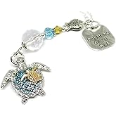 Sea Turtle Rear View Mirror Charm, Beach Gifts for Women, Sun Catcher for Car, Mom and Baby Turtle Gift for Mother's Day