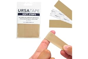 URSA STRAPS URSA Tape Stretchy Moleskin Fabric Tape | 30 Blister Strips, Heavy-Duty, No-Residue Blister Bandages for Feet & Body for Fabric | Beige Moleskin Tape (3.14 x 0.98in)