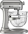 KitchenAid KF26M22SR 6-Qt. Professional 600 Design Series with Glass Bowl - Sugar Pearl Silver