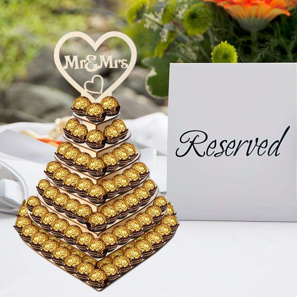 Decoration De Table Pour Mariage Gateau Forme De Coeur 7 Couches Candy Bar Bar A Bonbon Decoration Support En Bois Pour Ferrero Rocher Cspone Loisirs Creatifs Cuisine Maison Schoolofbabywearing Com