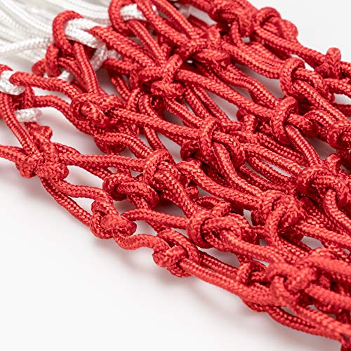 Suncity Basketball Nets Replacement Heavy Duty Basketball Hoop Net Outdoor&Indoor 12 Loops 2 Pack Red White - Thumbnail 4