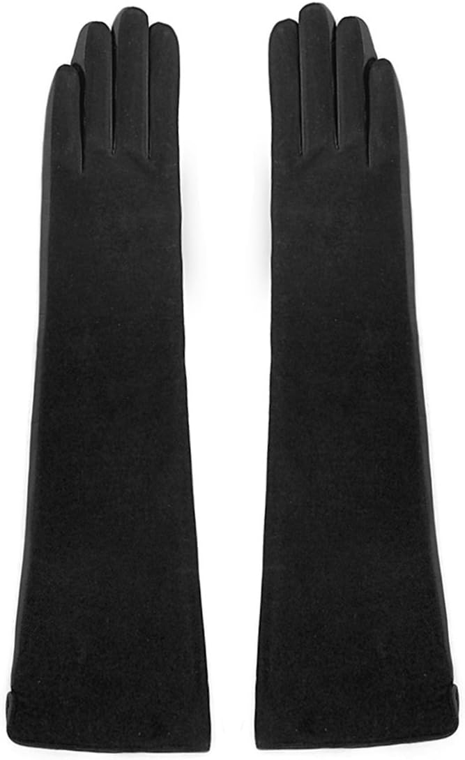 MATSU Women Lady's Long Elbow Lambskin Leather Fleece Lined Gloves M9149C-44