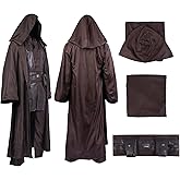 GINLANIME Mens Halloween Hooded Robe Tunic Costume Outfit, Force User Costume Suit for Adult Men