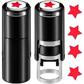 Supervitae 2 Pack Solid Star Print Stamps Red Ink Star Stamper | Mini Self Inking Stamps for Classroom Party Educational Learning Activities Craft Supplies
