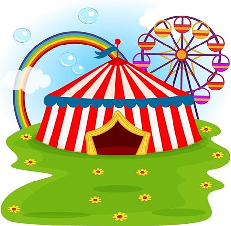 Cassisy 3x3m Vinilo Circo Telon De Fondo Rayas De Colores Carpas De Circo Rueda De La Fortuna Arco Iris Cesped Fondos Para Fotografia Party Infantil Photo Studio Props Photo Booth Amazon Es Electronica
