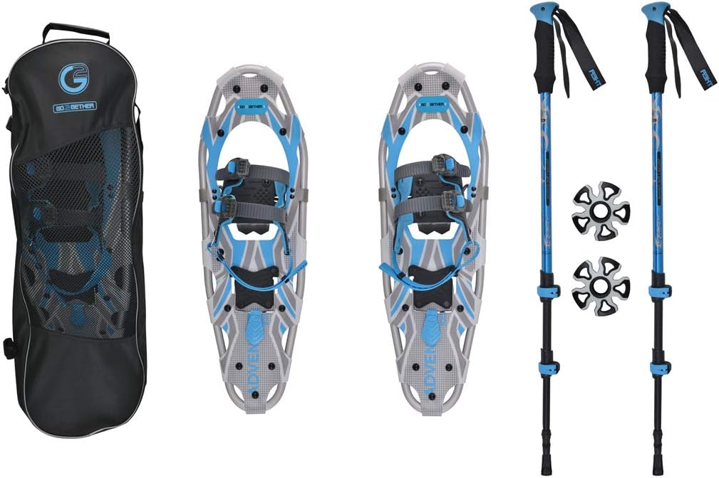 Snowshoes Snow Shoes for Men and Women with Quick flip Lock Trekking Poles Lightweight Aluminum Alloy Snow Shoes - Size 21''/25''/30''