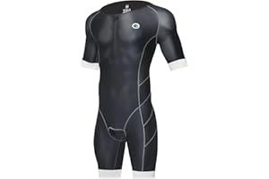 CGLRYBO Triathlon Suits Mens One-Piece Sleeveless Trisuits Skin Wet Suit for Running Cycling Swimming