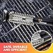 Renman Grill Brush and Scraper - Stainless Steel Bristle Free Head with No-Slip Plastic Handle Cleaner Tool for Weber Gas Charcoal Barbecue Grates