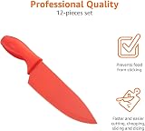 Amazon Basics 12-Piece Knife Set, Stainless Steel, Multicolor view 5