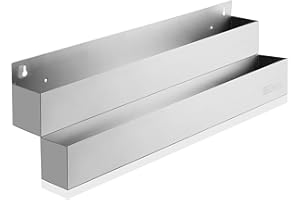 GRIDMANN 32-inch Double Tier Speed Rail - Stainless Steel Liquor Bottle Holder Rack for Bars