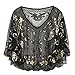 PrettyGuide Women's Evening Cape 1920s Vintage Cocktail Flapper Beaded Shawl Gold