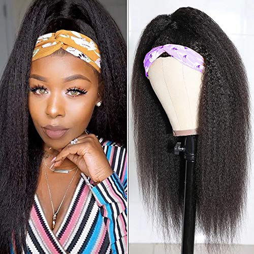 Kinky-Straight-Handband-Wigs-Italian-Yaki-Glueless-None-Lace-Front-Human-Hair-Wigs-for-Black-Women-Machine-Made-Wigs-150-Density-Natural-Color-16-inch-Handband-Kinky-Straight-Wigs