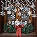 35PCS Frozen Theme Party Christmas Snowflake Silver 3-D Snowflake Hanging Swirls for Christmas New Year Decoration, Suitable for Party & Home Decor