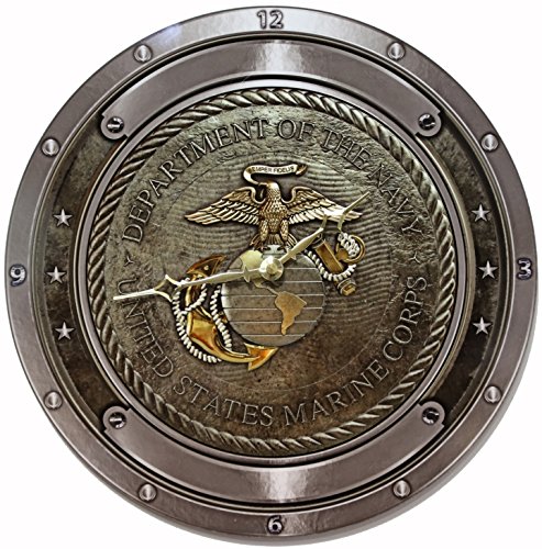 ETTA Clock Personalized Marine Corps Clock Gift -Aluminum Wall Clock