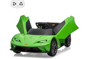 PALBY'S Ride On Car, Licensed KTM 12V Electric Sports Car with Remote Control, Battery Powered Sports Car, Sound System, Scissor Doors, Seat Belt for Boys Girls