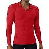 SPVISE Quarter Zip Workout Pullover Men Dry Fit Long Sleeve Compression Tee Mock Neck 1/4 Zip Mens Sweatshirt Sport Baselayer