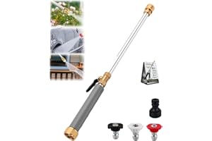 Jet Nozzle Power Washer for Garden Hose High Pressure Washer Wand with 3 Interchangeable Spray Tips Metal Hose Nozzle Cleaner