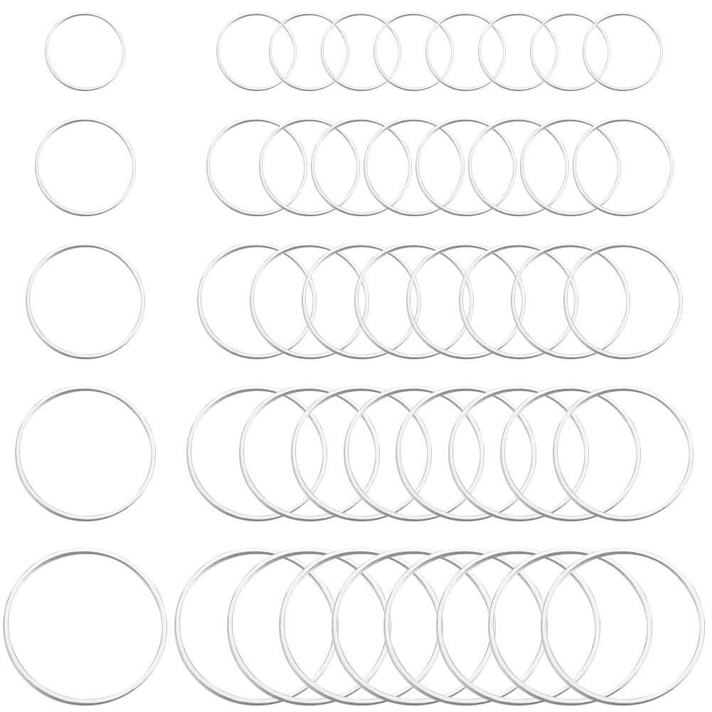 SOFPLATE 1 Box 5 Styles 100pcs Silver Earring Beading Hoops Round Beading Hoops Brass Linking Earrings Beading Hoop Findings for Jewellery Making Supplies DIY Earrings Crafts Decorative Accessories