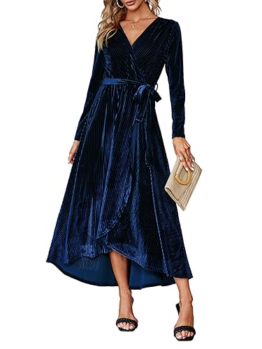 BerryGo Women's Velvet V Neck Wrap Semi Formal Dress Cocktail Party Maxi  Dress for Wedding Guest in Kenya | Whizz Dresses