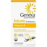 Genexa Vitamin D Drops for Infants & Newborn, Made Clean, 100 Servings | Dye Free, 0% Artificial Additives, Organic, Gluten F
