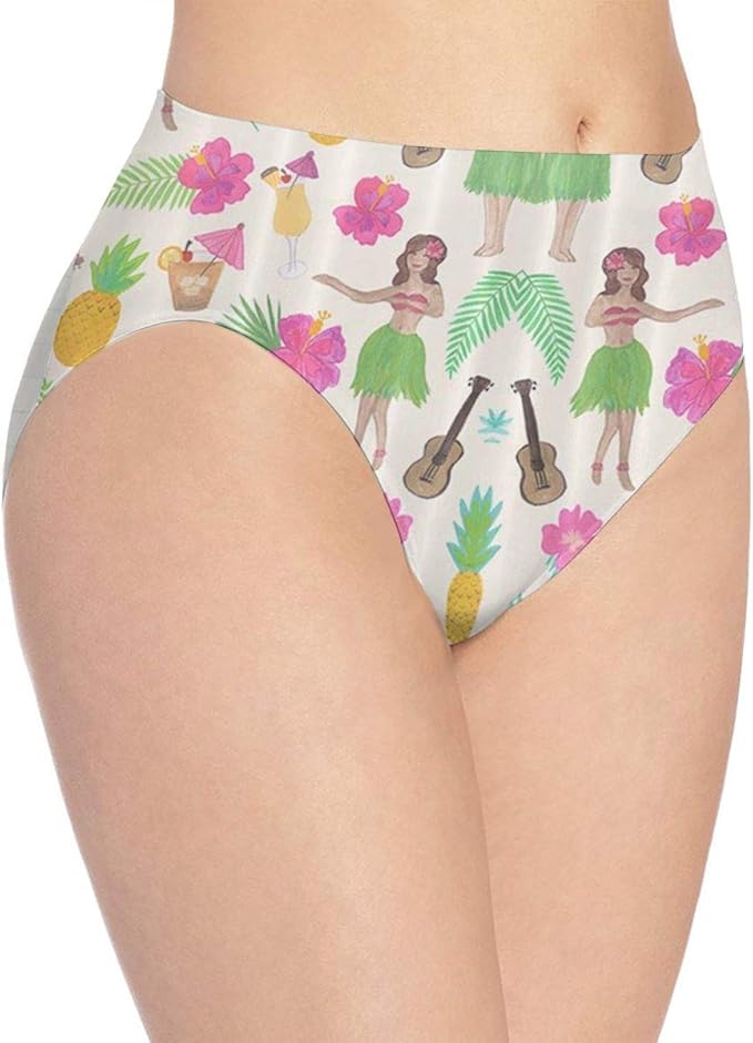 Zol1Q Hawaii Girl Women's Briefs Hipster Panties Seamless