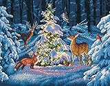 Dimensions Woodland Glow Counted Cross Stitch Kit, 14 Count Navy Aida, 14'' x 11''