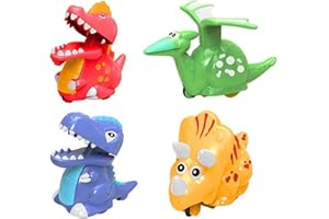 JoFAN 4 Pack Dinosaur Toys Press and Go Dinosaur Cars Wind Up Toys for Kids Boys Girls Toddlers Christmas Stocking Stuffers Party Favors Gifts