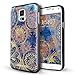 Samsung Galaxy s5 case,Lizimandu Soft TPU Textured Pattern Case for Samsung Galaxy s5(Blue Flower)