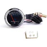2'' 52mm Pointer Mechanical Water Temperature Gauge Temperature Temp Meter Degrees Fahrenheit F with Sensor NPT1/2