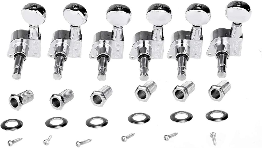 Wilkinson 6-in-line E-Z-LOK Mini Oval Button Guitar Tuners Machine Heads Tuning Pegs Keys Set for Fender Strat/Tele Electric Guitar - Image 5
