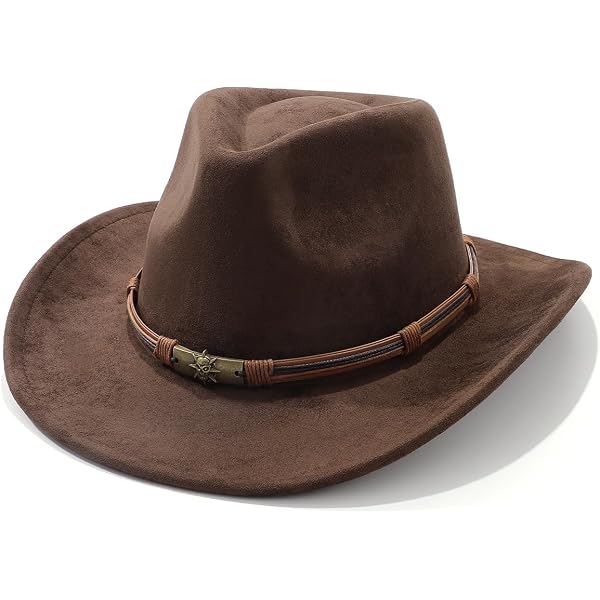 Cowboy Hat for Women Men with Band Wide Brim Suede Cowboy  display picture 1