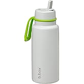 b.box Triple Insulated 34oz Water Bottle w/Stainless Steel Straw. 46 Hours Cold. Leak Proof Tumbler with Lid and Straw for Travel, Gym & School. BPA Free Sports Water Bottles.