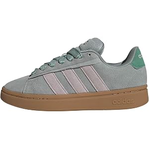 adidas Womens Grand Court Alpha Lace Up Tennis Sneakers Shoes - Grey