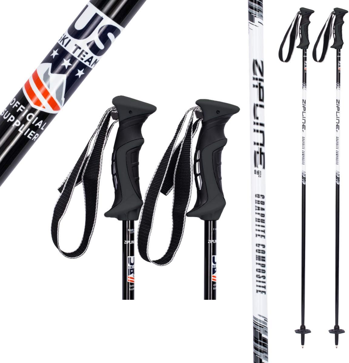 Ski Poles Graphite Carbon Composite - Zipline Lollipop U.S. Ski Team Official Supplier