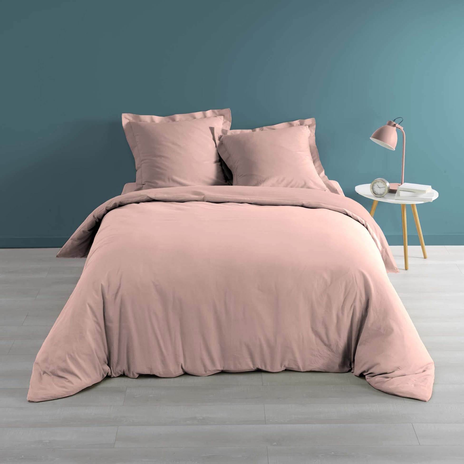 Douceur d'intérieur, Percale Cotton Duvet Cover (240 x 220 cm) Pink